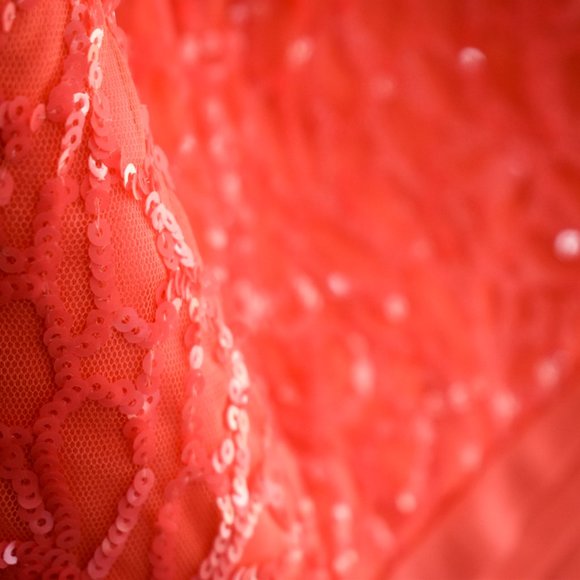 Coral Pink Prom Dress - Picture 2 of 6